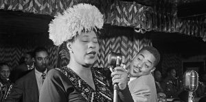 Ella Fitzgerald with Dizzy Gillespie and others in September 1947