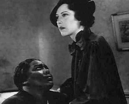 Louise Beavers (l) & Fredi Washington (r), starring as mother, "Delilah Johnson", and daughter, "Peola Johnson", in the 1934 film, "Imitation of Life"