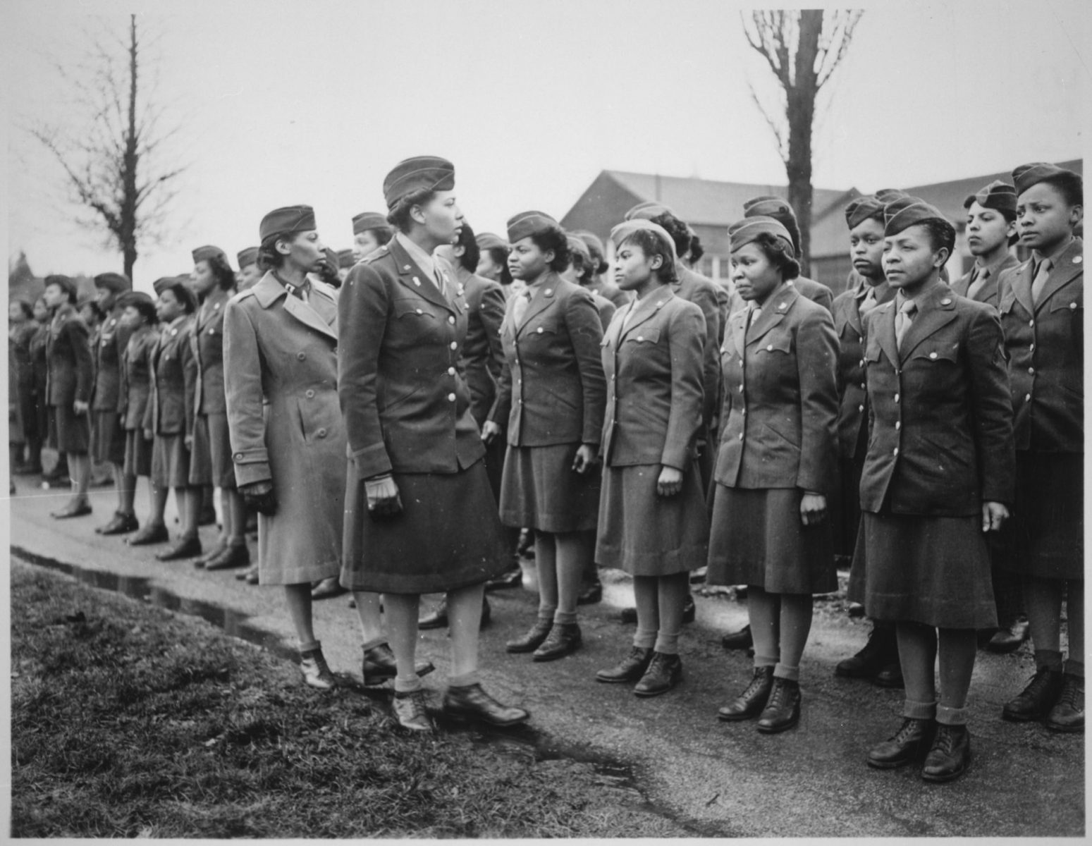 Major Colonel Charity Adams Earley and military members of the 6888th Central Postal Directory Batallion (No copyright infringement intended).