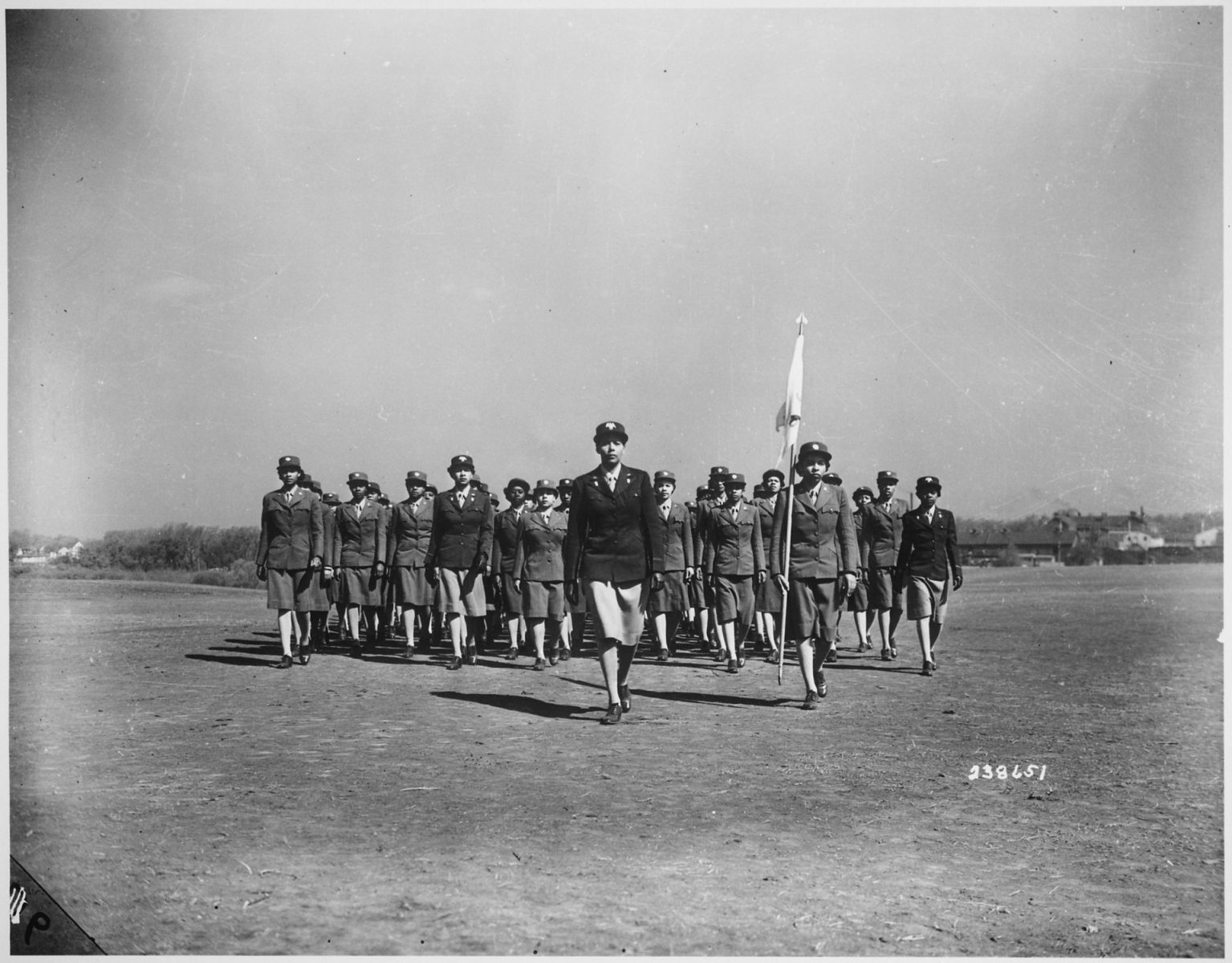 Major Colonel Charity Adams Earley with soldiers of the 6888th Central Postal Directory Batallion (No copyright infringement intended).