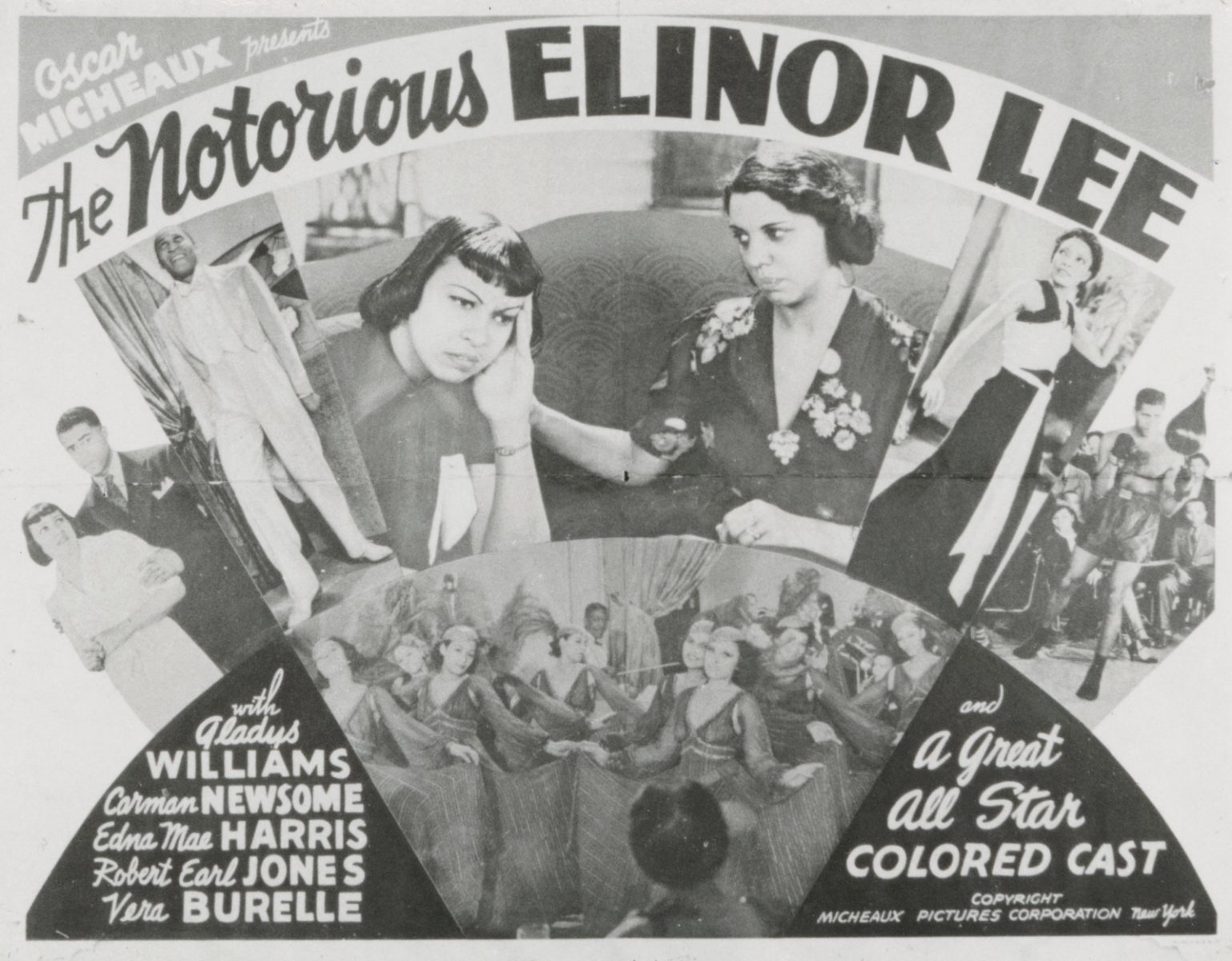 Promotional poster for the film, The Notorious Elinor Lee, by Oscar Micheaux.